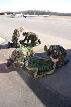 Cadets that did not partake in the flying, check their gear of Ranger weekend.