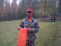 C/Lt Col Jonathan Knapp with his orange scarf received on Nov 1, 2015.  