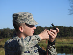 cadet using compass