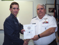Cadet receiving award