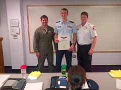 C/2nd Lt Hazen David Ham receives the Billy Mitchell Award