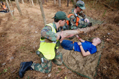 cadets move log