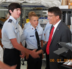 CCPT Flemming and CSSgt Geis with North Carolina Governor Pat McCrory