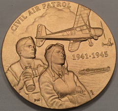 Front of the replica bronze medal