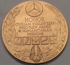 Reverse of the replica bronze medal