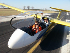Cadet Sam Smith prepares for his first glider flight