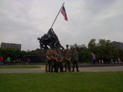 Orange County Comp Squadron cadets at the U.S. Marine Corps (Iwo Jima) War Memorial in Washington, D.C. on June 20, 2015.