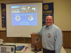 Sean McGuire, President of the Exchange Club of Hillsborough, welcomes everyone to the CAP presentation 