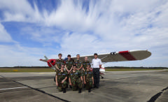 Tar River Composite Squadron members in front of Piper PA18 Super Cub 