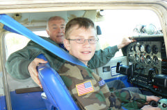 C/AB Robertson on his first orientation flight in April 2009.