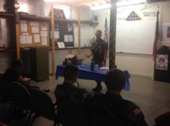 CCol Robertson takes questions from the Squadron