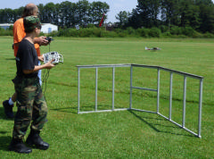 Cadet with radio controlled plane