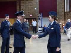 Cadet Rachel Shelton is congratulated on her appointment to the USAFA