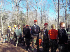 Alpha Squadron cadets geared up for their 5 mile hike