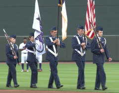 Color Guard marches off field